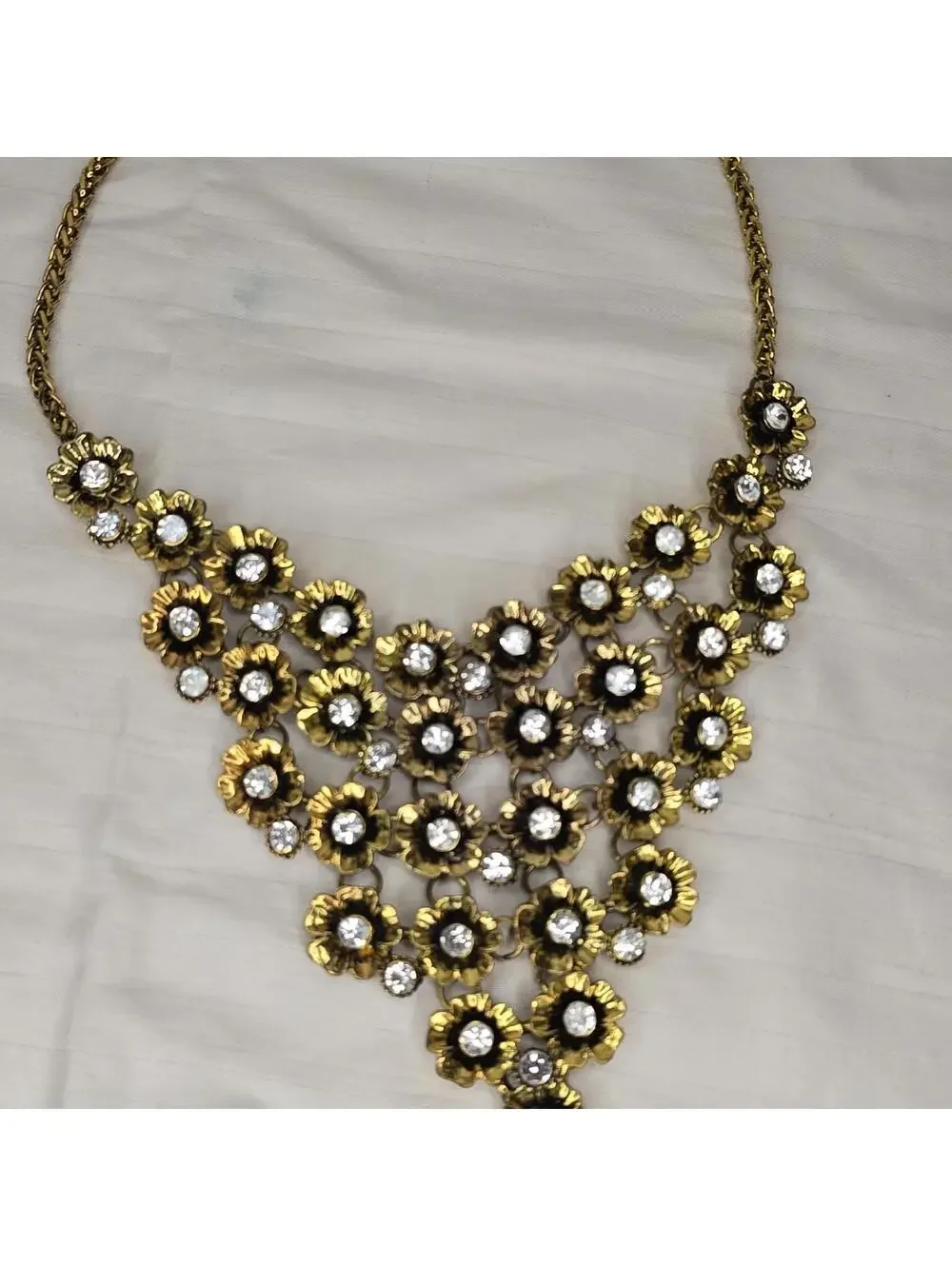 J. Crew Crystal Teardrop Statement Necklace